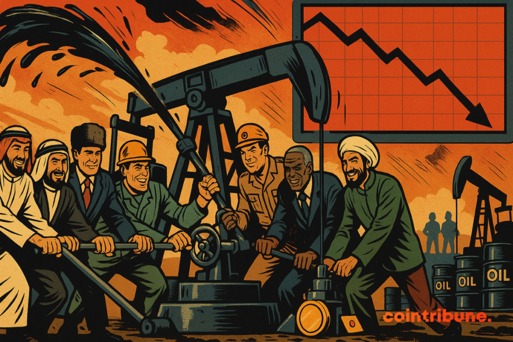 Eight figures symbolically representing 8 OPEC+ countries