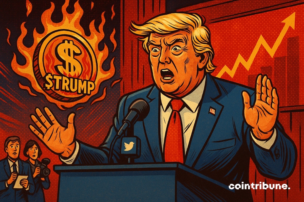 Le memecoin $TRUMP qui flambe à côté de Donald Trump qui nie ne pas tirer profit de cette hausse.