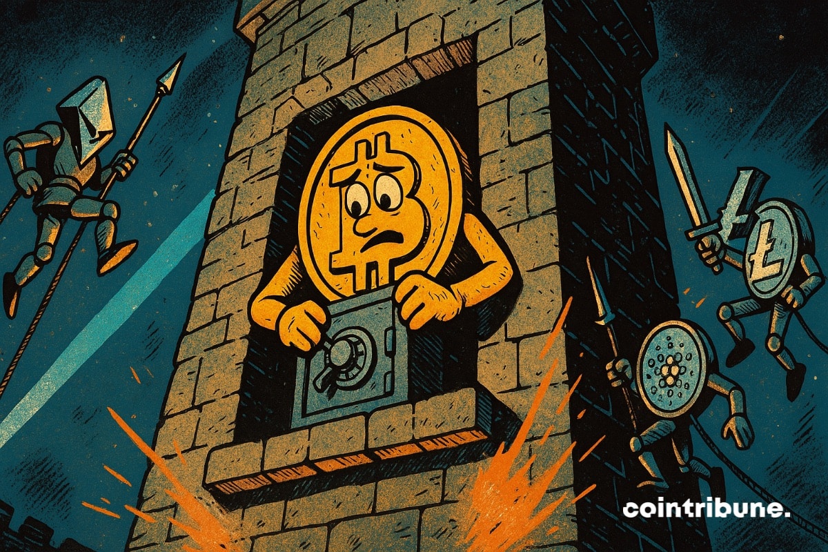 Le bitcoin en haut du tour, assiégé par les Altcoins qui préparent une altseason.