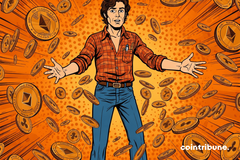 Un trader crypto entouré d'altcoins