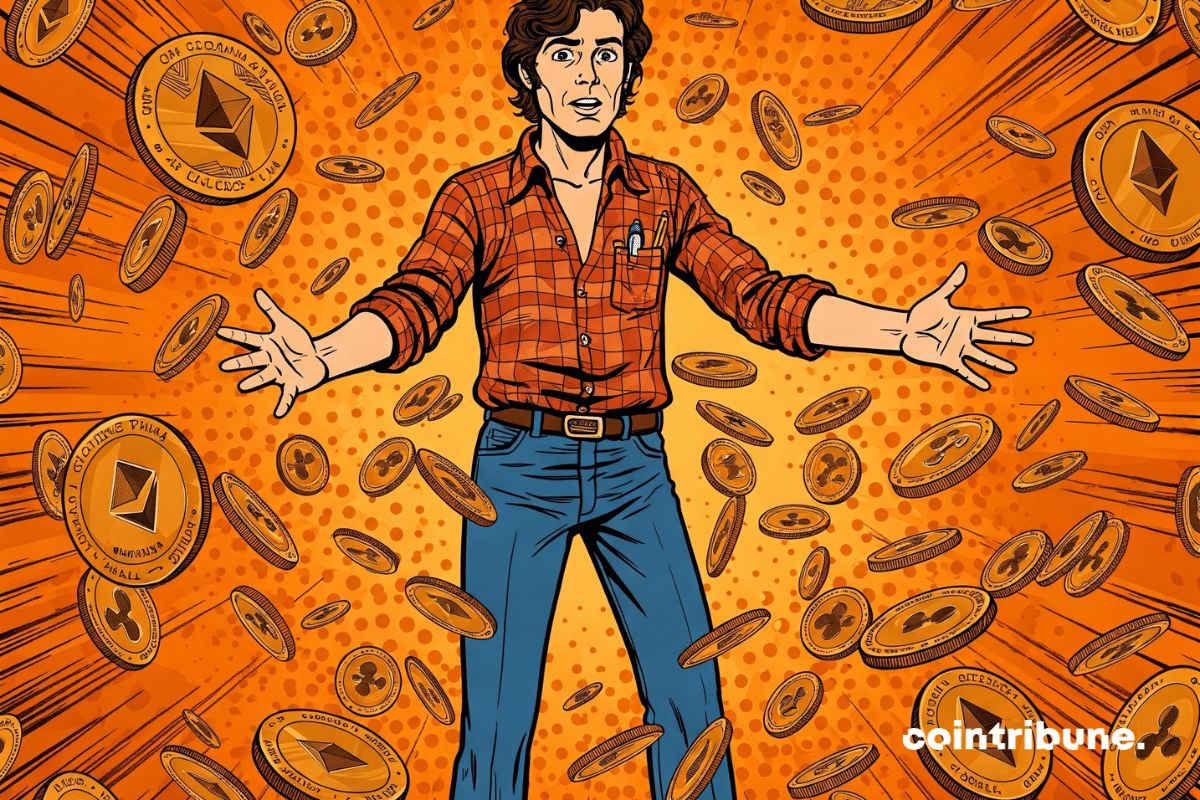 Un trader crypto entouré d'altcoins