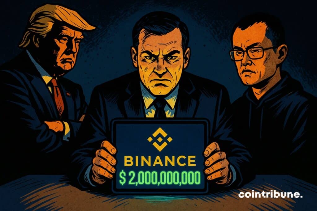 Donald Trump and former Binance CEO Changpeng Zhao face off against a federal agent who shows a suspicious billion transaction.