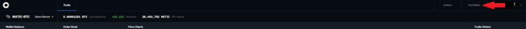 Connexion au portfolio Coinbase