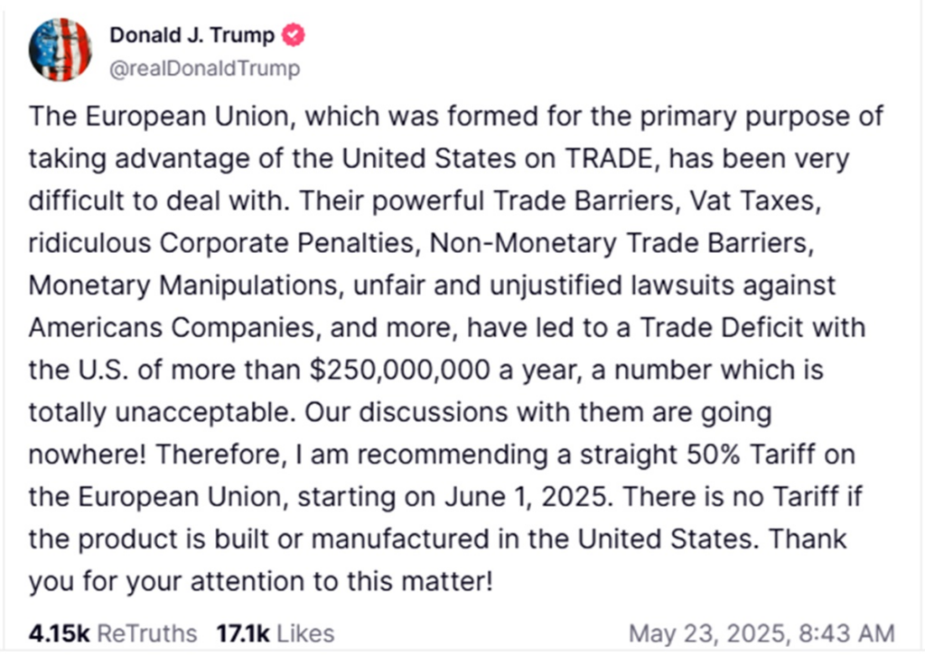 Captura de tela: Donald Trump/Truth Social