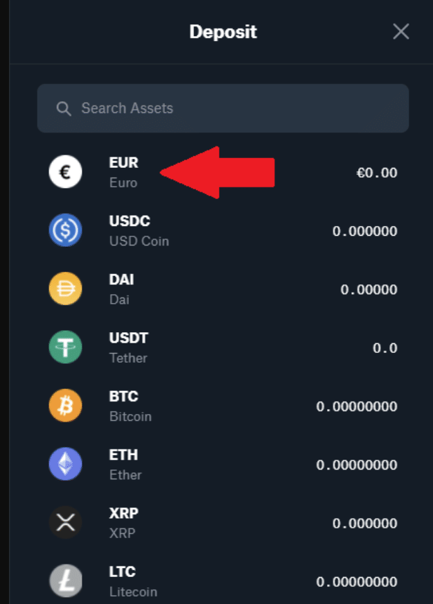  retirer euros  Coinbase
