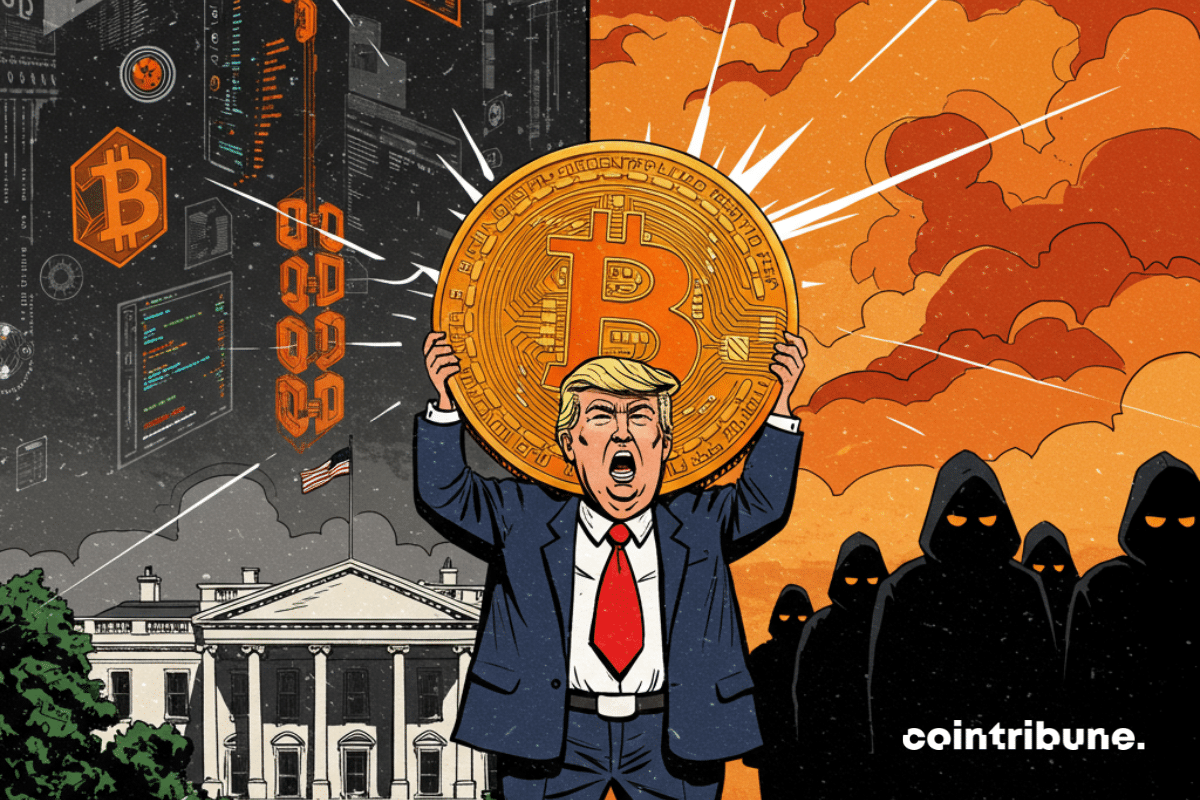 Trump brandit un bitcoin géant devant une foule électrisée