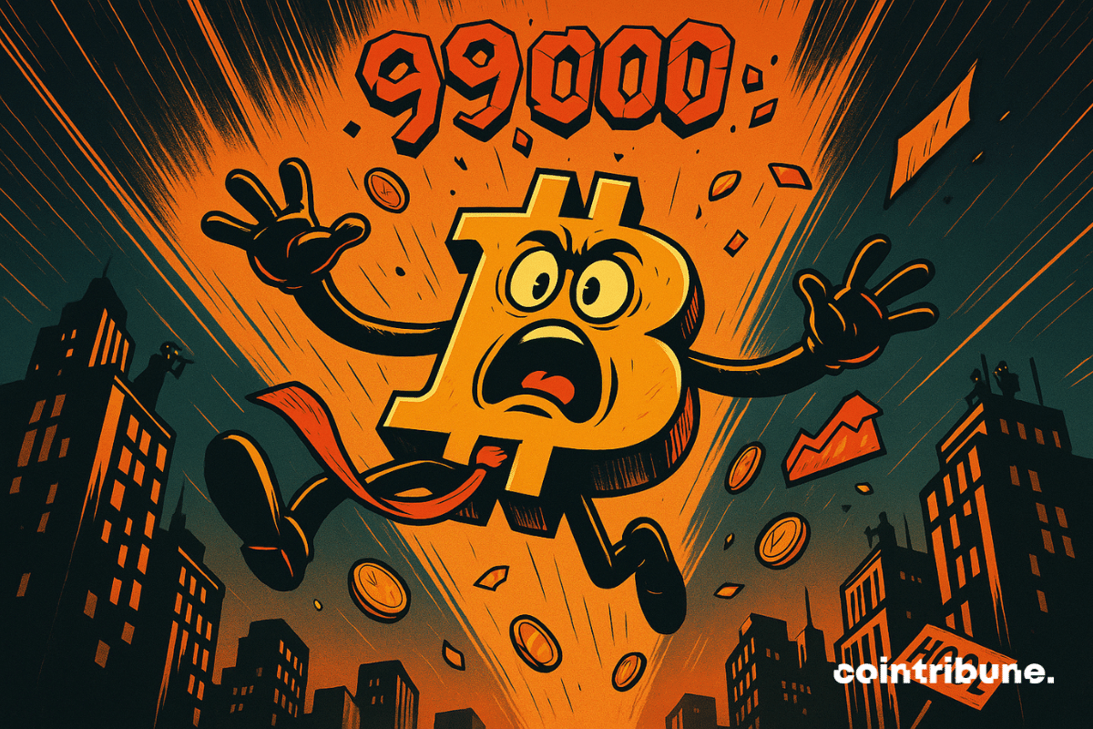 Le Bitcoin personnifié en chute libre