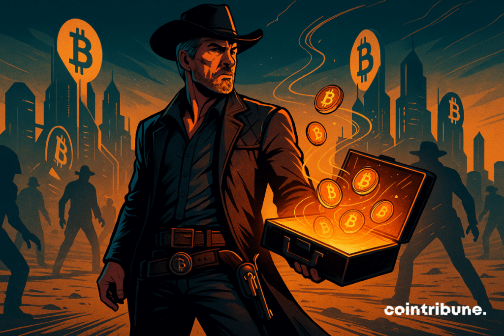 Michael Saylor, cofondateur de Strategy, en cow-boy du Bitcoin.