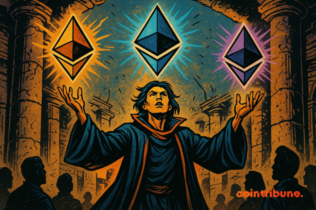 Oracle manipulating Ethereum symbols of different colors
