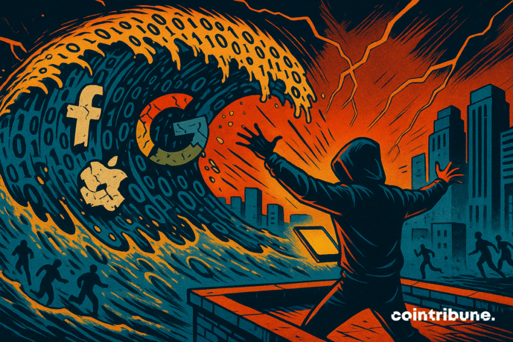 Hacker witnesses digital tsunami that sinks the logos of Google, Apple and Facebook