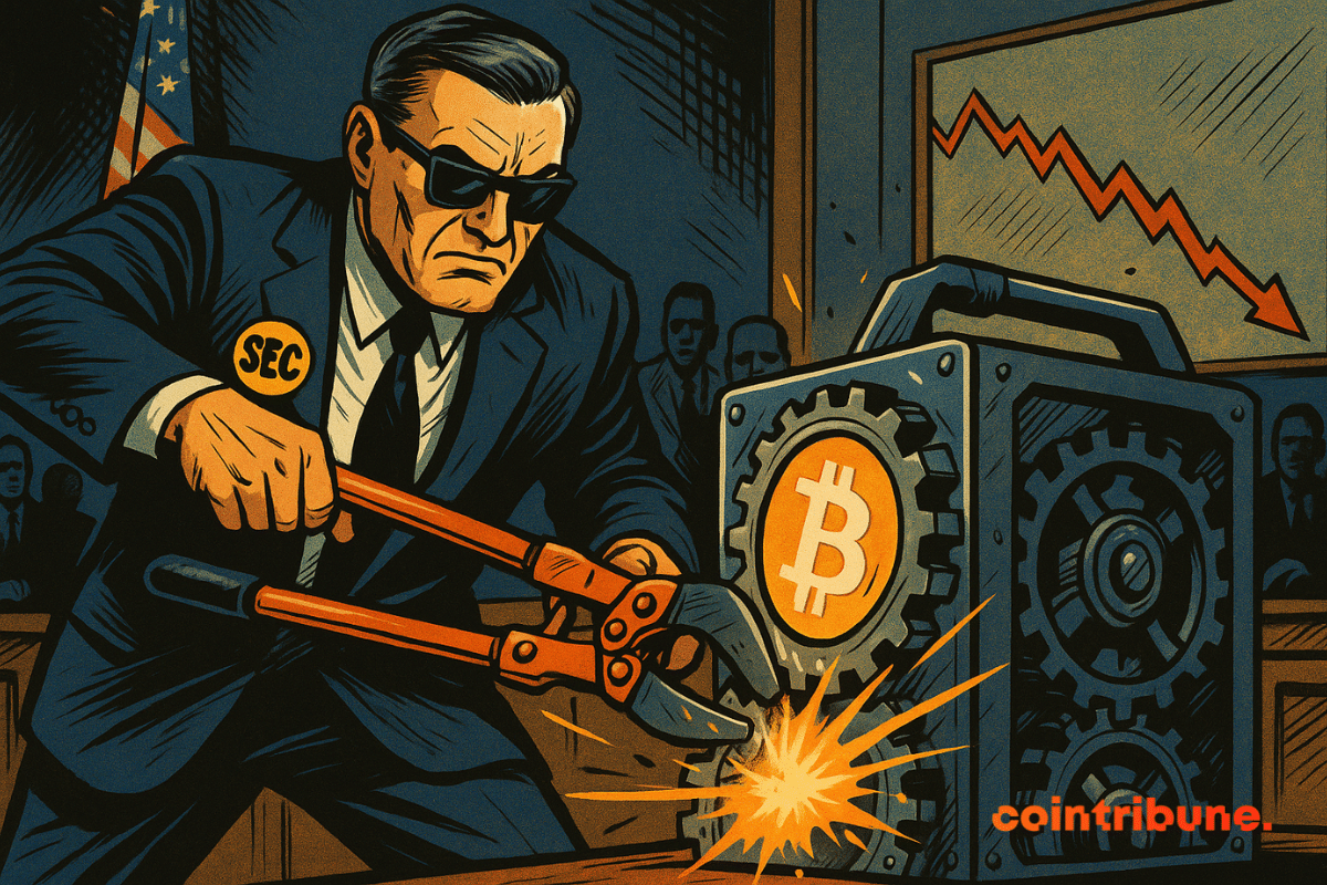 Agent de la SEC bricolant un mécanisme Bitcoin