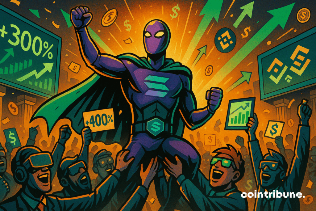 Solana crypto lifted by a crowd of euphoric traders.