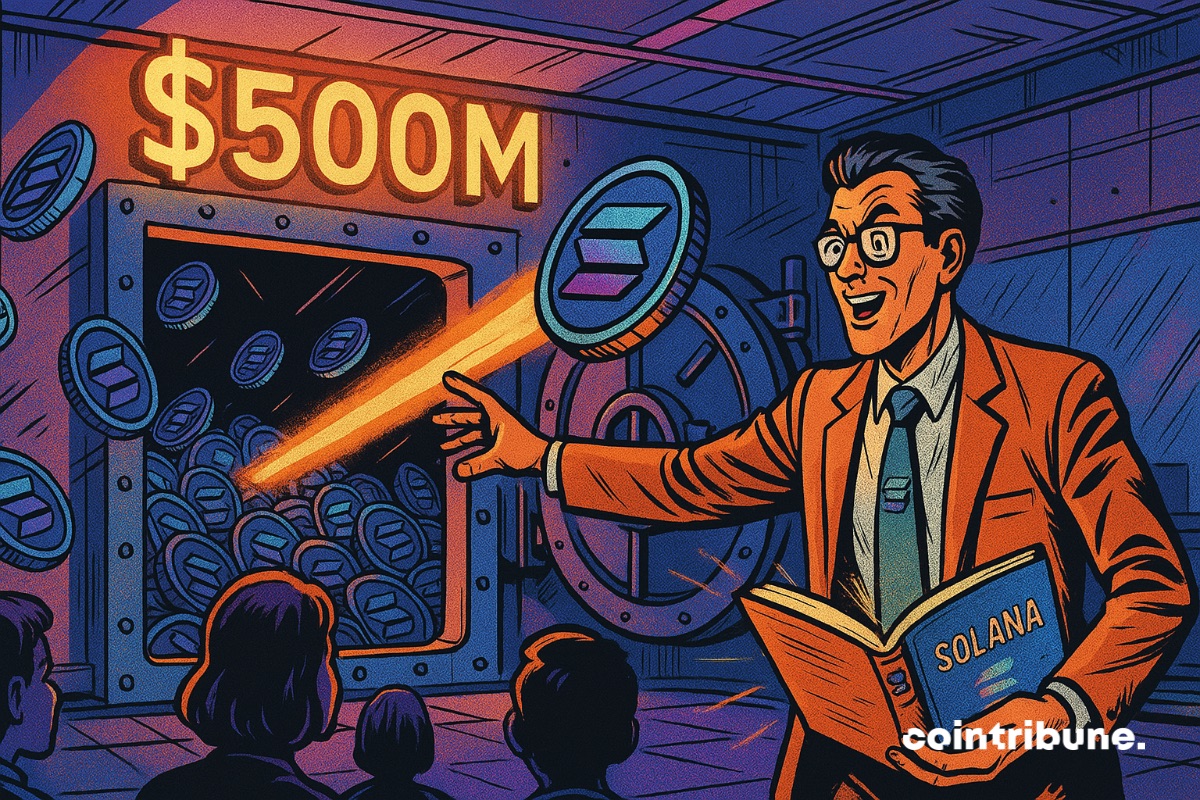 Un enseignant de Classover qui présente un plan crypto devant une réserve Solana à 500 millions de dollars.