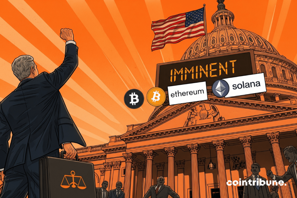 Un senador tenso levanta la mano ante la próxima votación sobre las criptomonedas estables