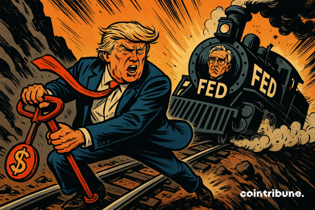Trump brakes a "FED" train speeding down a slope.