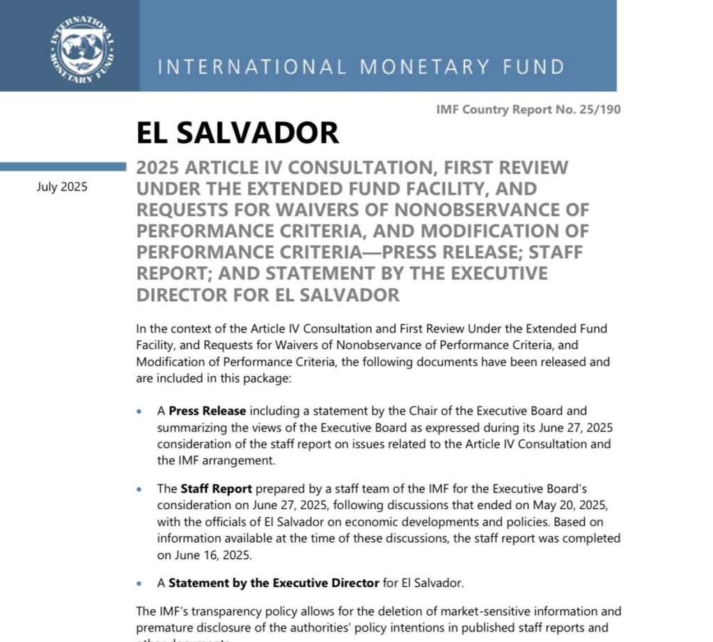 El último informe publicado en el marco del programa EFF (Extended Fund Facility) destaca diferencias preocupantes. Según el FMI, El Salvador no respetó el objetivo de no acumulación de bitcoin.