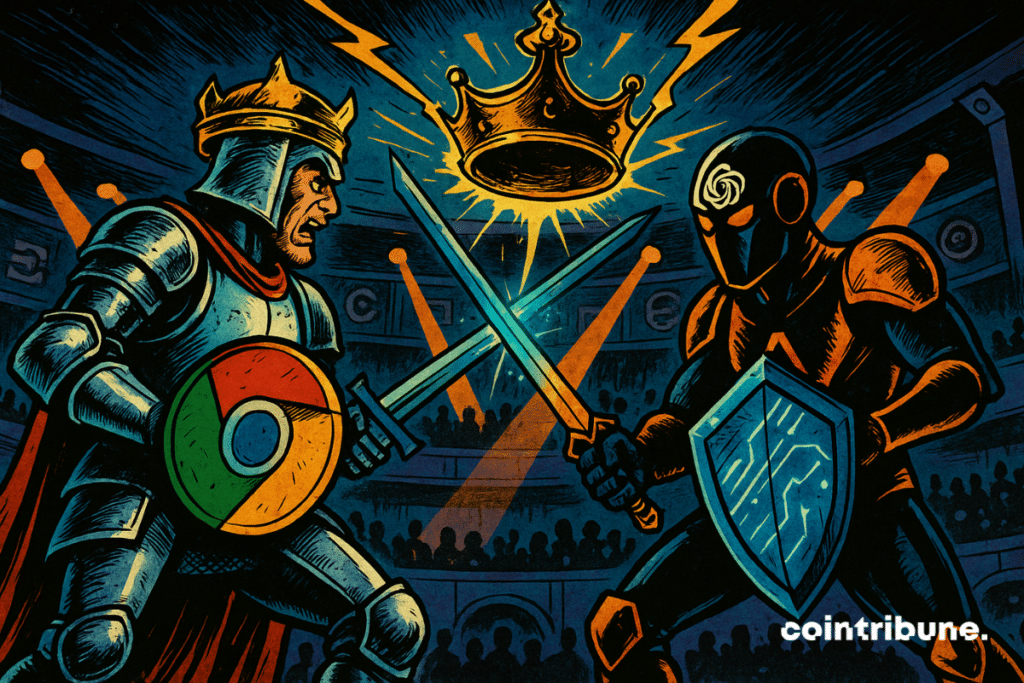 Un combat dans une arène futuriste entre Google Chrome et OpenAI qui pourrait lancer un navigateur web dopé à l’IA.