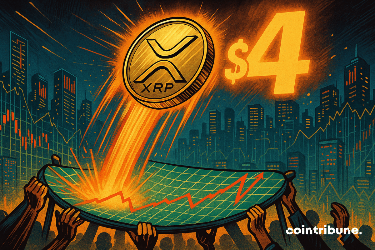 Cripto XRP em um trampolim financeiro.