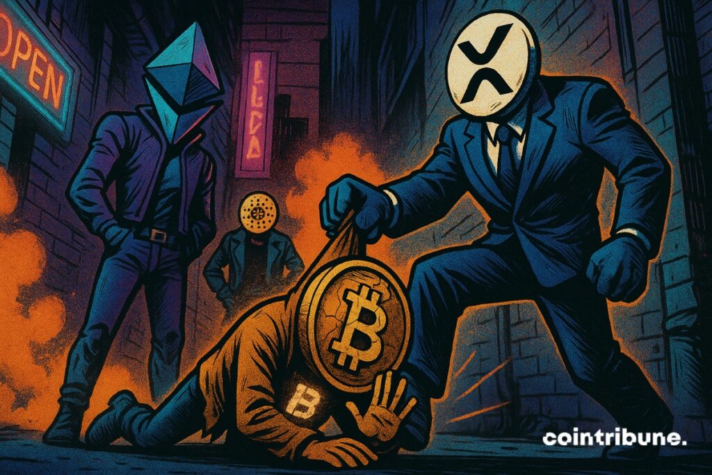 Bitcoin being harassed by Altcoins because they've taken control. The altseason is closing in.