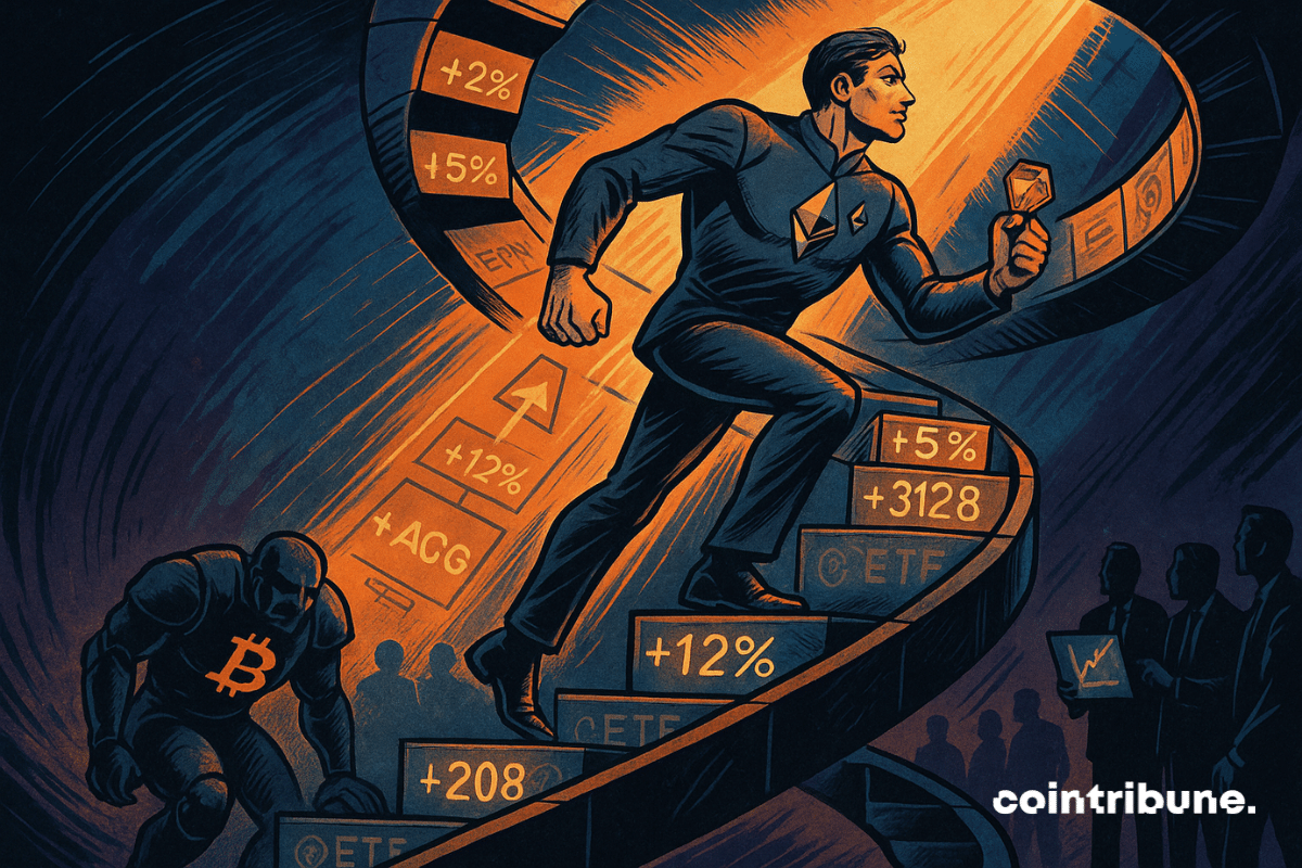 Ethereum sobe na escada, Bitcoin oscila nas sombras econômicas