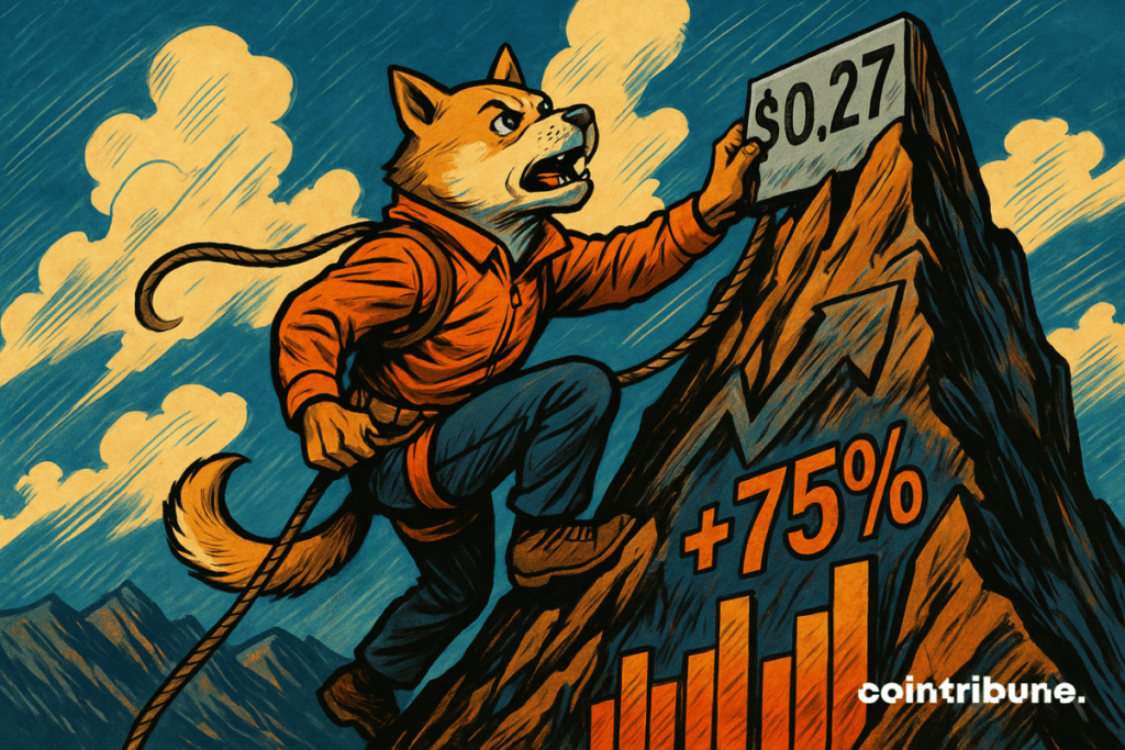 Dogecoin climber hits <img src=