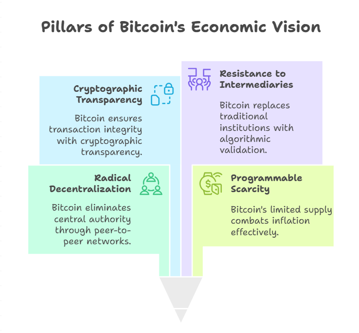 Satoshi Nakamoto's economic vision and bitcoin as an alternative