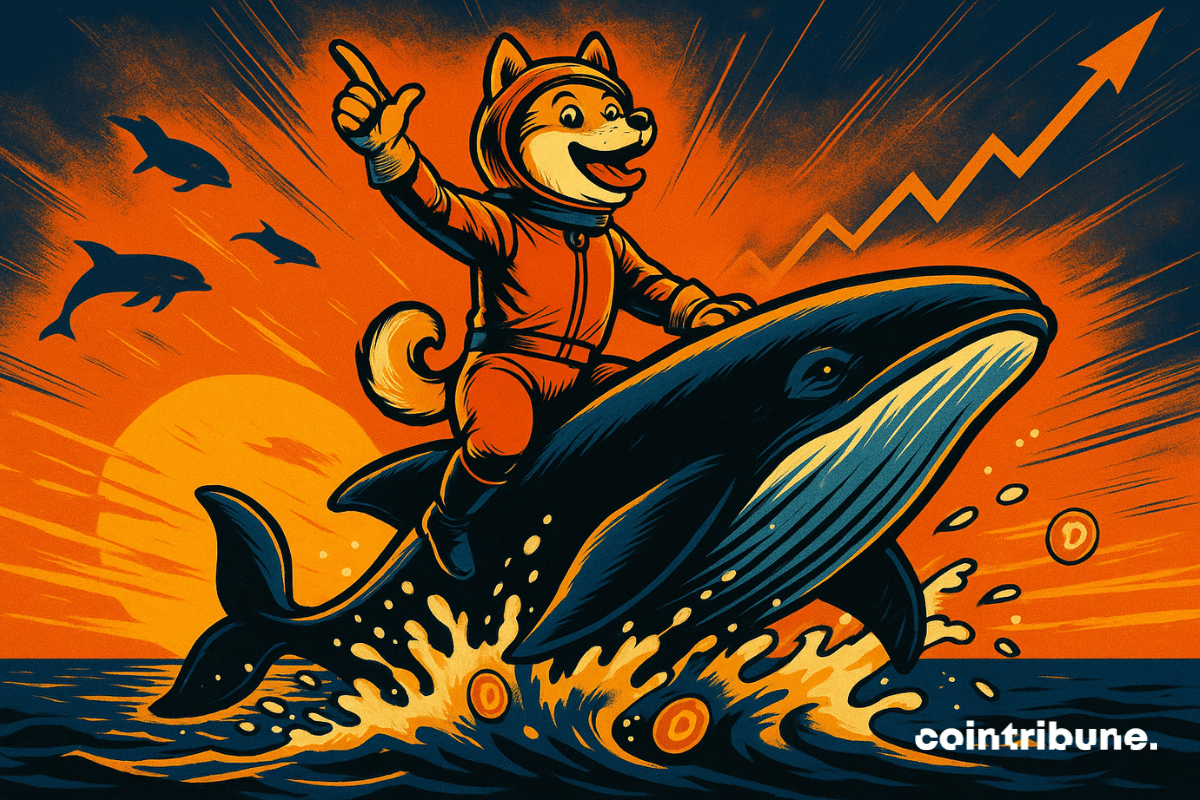 La crypto Dogecoin chevauche une baleine.