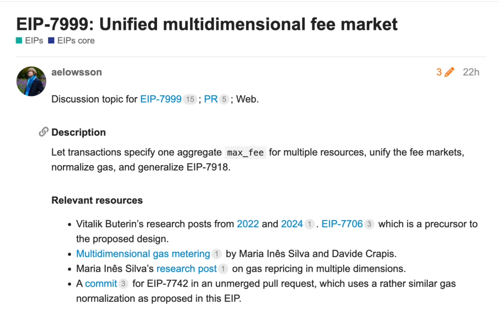 El EIP‑7999 de Ethereum introduce entonces una novedad conceptual: un mercado de tarifas multidimensional unificado. De hecho, el usuario cripto ya no tiene que definir un precio específico para cada tipo de recurso… Simplemente indica un monto máximo global, que cubre todos los usos.