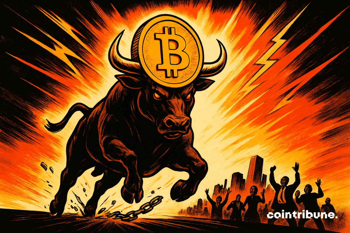 Un taureau symbolisant la hausse du bitcoin.