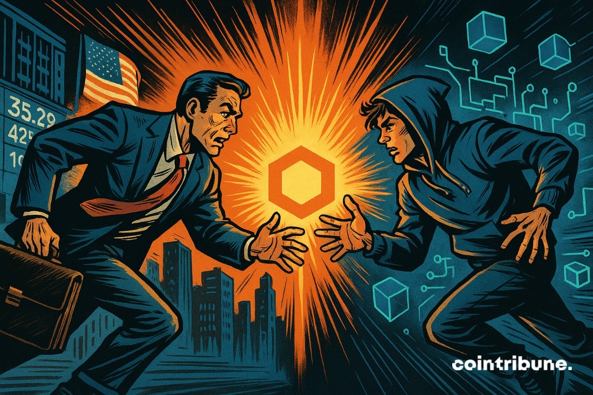 Un trader de cripto y un financiero de Wall Street se encuentran corriendo gracias a los Data Stream de Chainlink.
