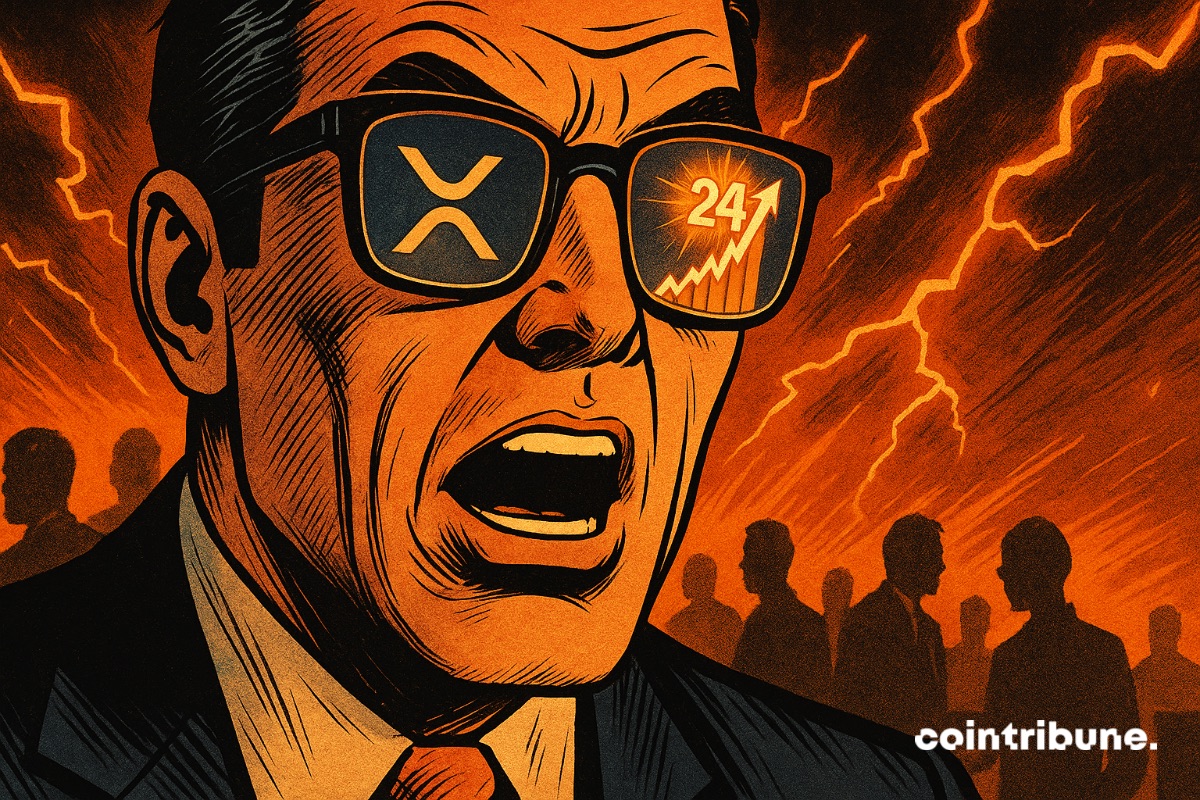 Un investisseur crypto avec des lunettes qui reflentent