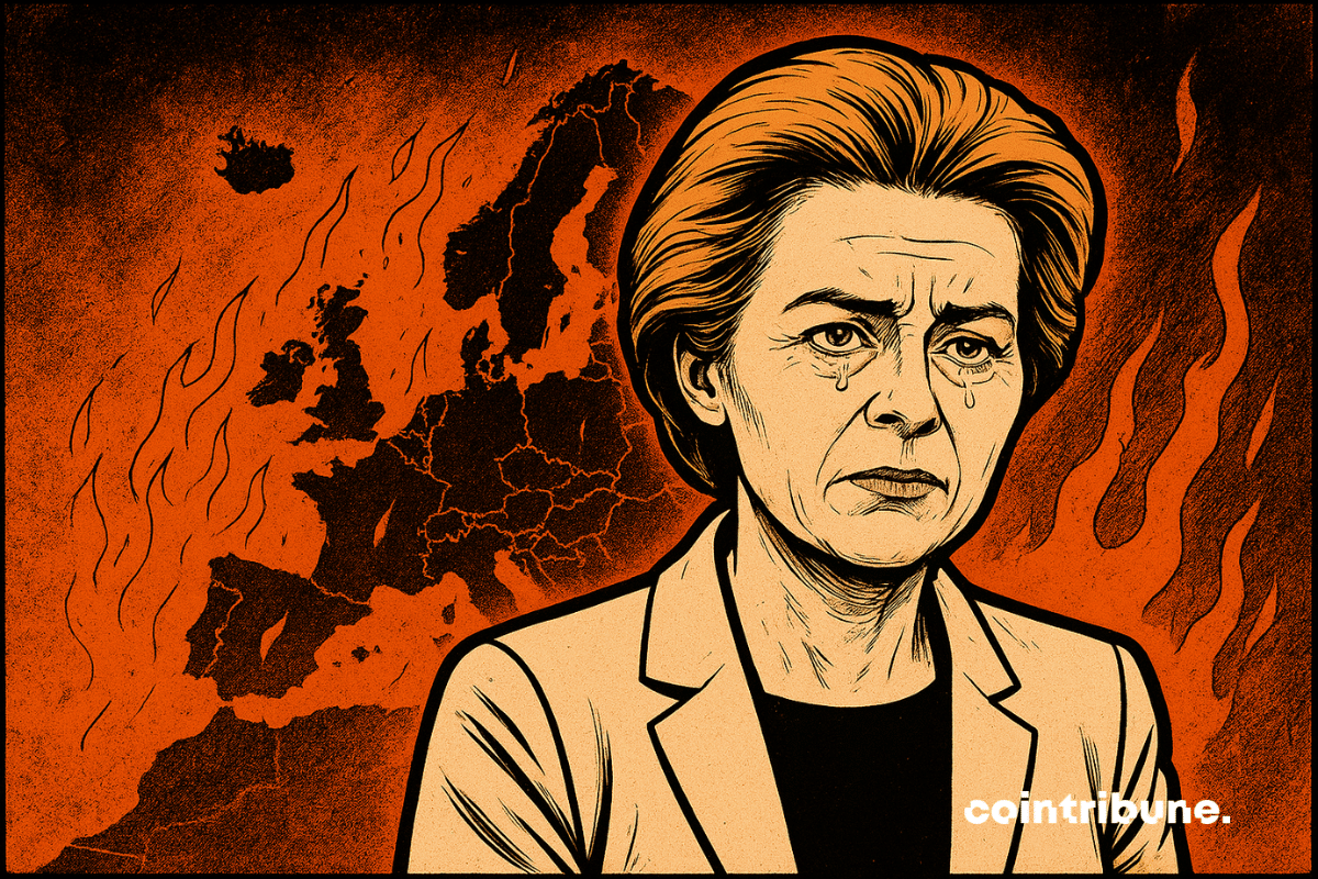 Ursula von der Leyen en larmes devant la ruine de l'Europe.