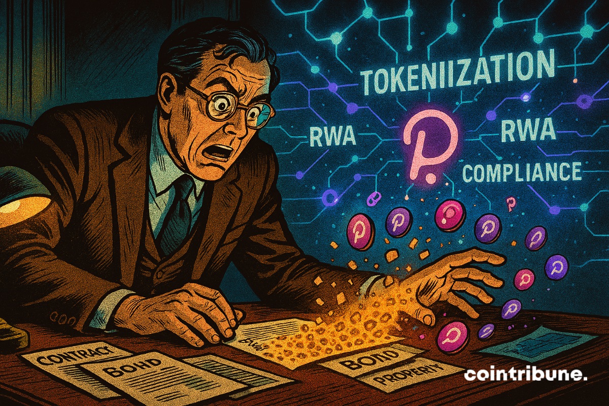 Un banquero sorprendido al ver cómo objetos reales se transforman en activos tokenizados gracias a Polkadot Capital Group.