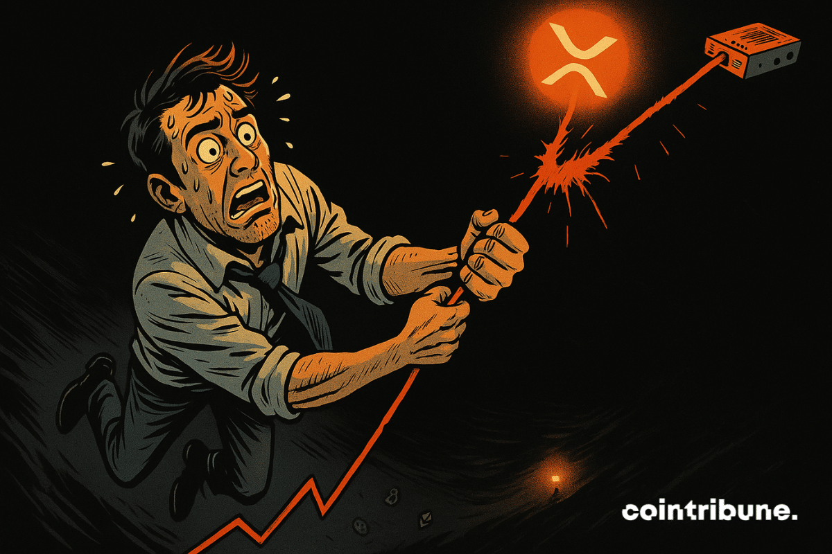 Un inversor cripto colgado de un hilo en el gráfico de XRP.