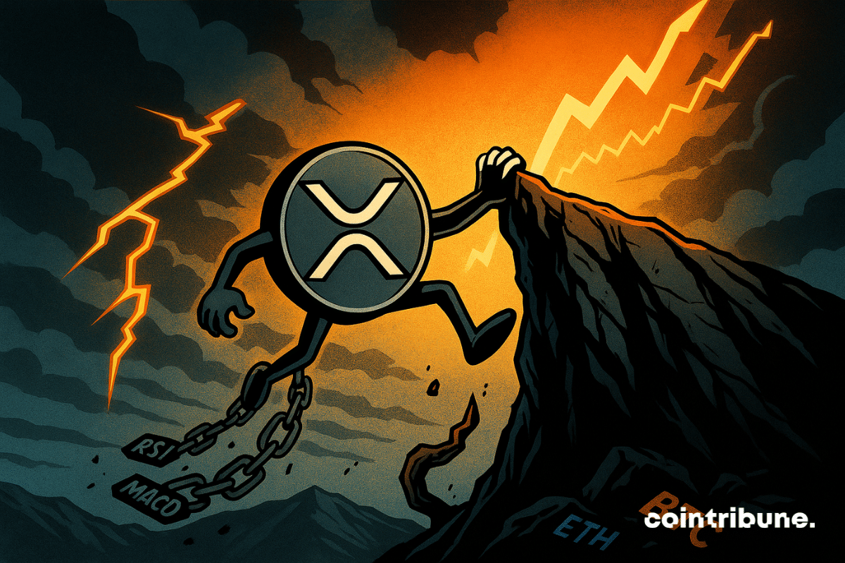 La crypto XRP suspendu au bord d’un précipice.