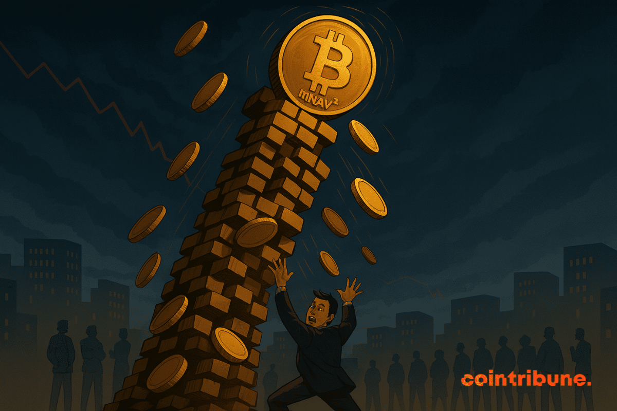 Un homme tente de stopper l’effondrement d’une tour Bitcoin