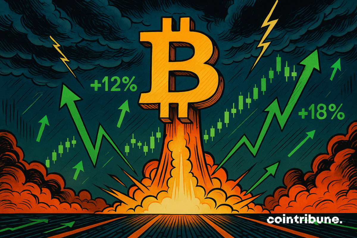 Un Bitcoin géant s’apprête à décoller comme une fusée.