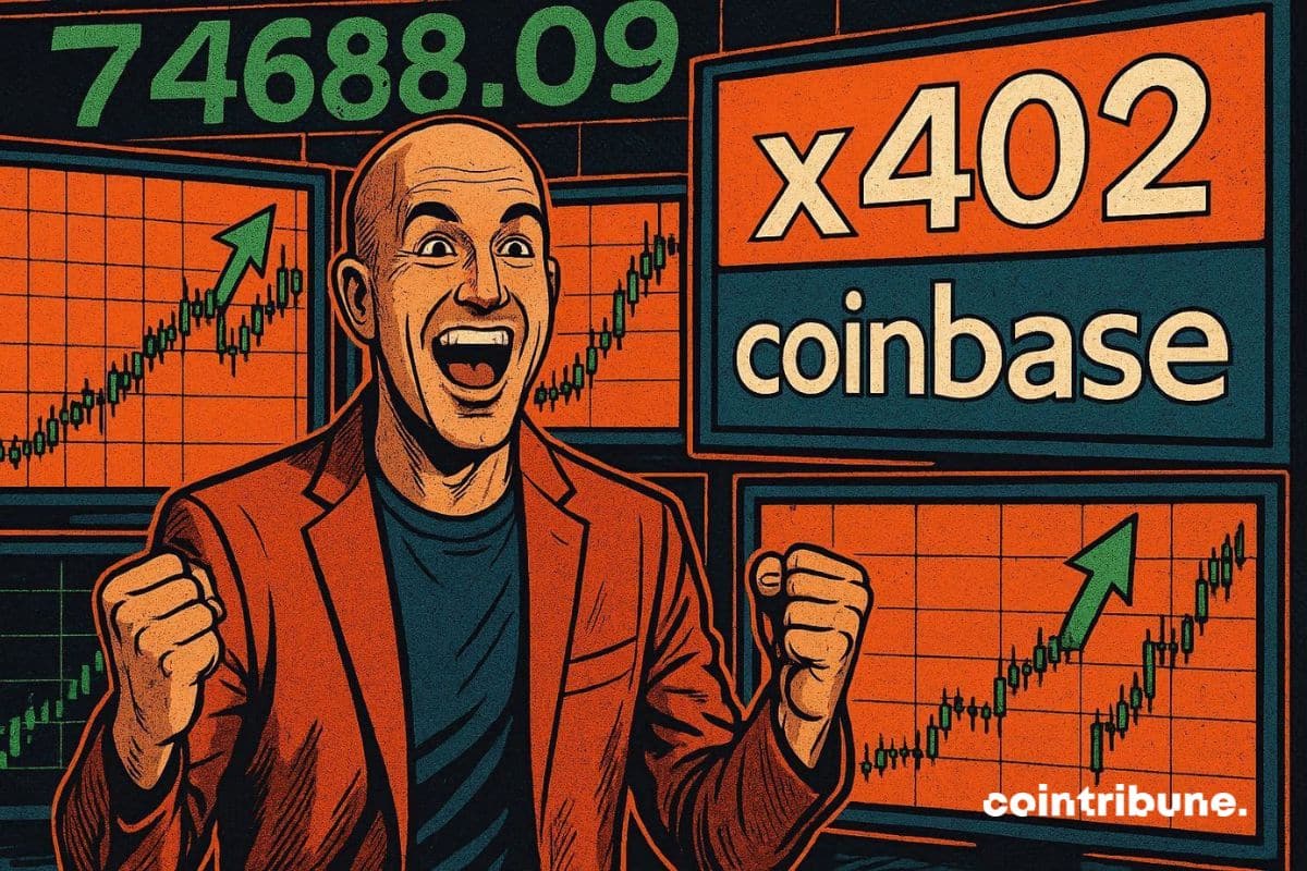 Coinbase CEO happy with 402 charts up +10,000%