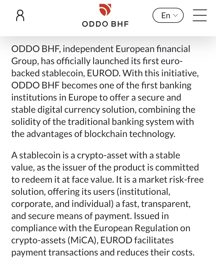 L’initiative d’ODDO BHF s’inscrit donc dans une volonté de rééquilibrage. En lançant un stablecoin 100 % euro, la banque ODDO BHF mise sur la souveraineté monétaire européenne et une alternative crédible pour les investisseurs.