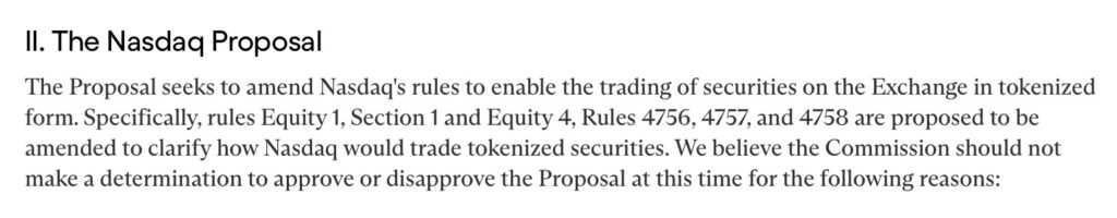 Ondo Finance, leader de la tokenisation d’actifs réels, a adressé une lettre à la SEC pour exiger plus de clarté sur la proposition de Nasdaq.