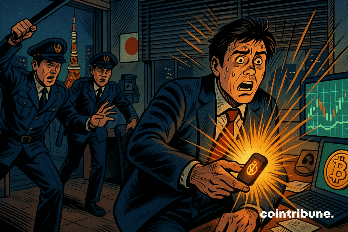 La police japonaise fait une descente dans un bureau de cryptomonnaie : un homme arrêté avec un portefeuille Bitcoin dans une affaire de délit d’initié.