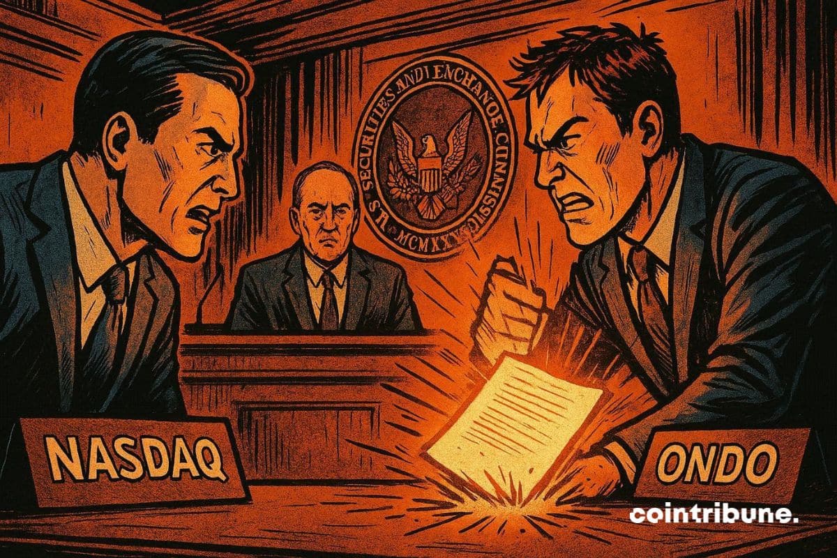 Representatives from Nasdaq and Ondo Finance arguing over asset tokenization at the SEC.