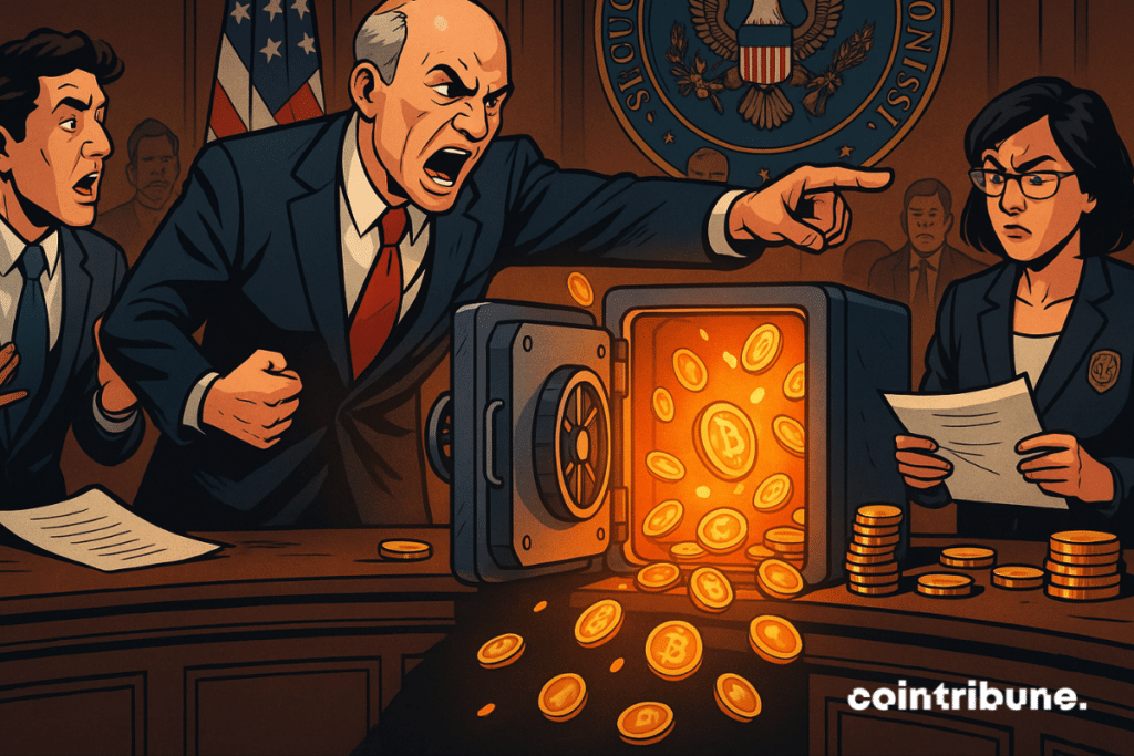 Les commissaires de la SEC s'affrontent alors que des cryptomonnaies brillantes se déversent d'un coffre-fort au cours d'un débat houleux