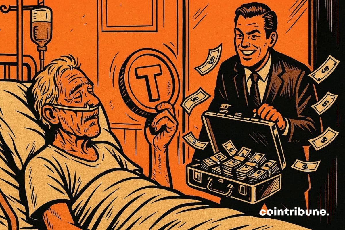 Donald Trump com uma moeda do token $TRUMP, que recebe US$ 200 milhões para relançar sua memecoin.