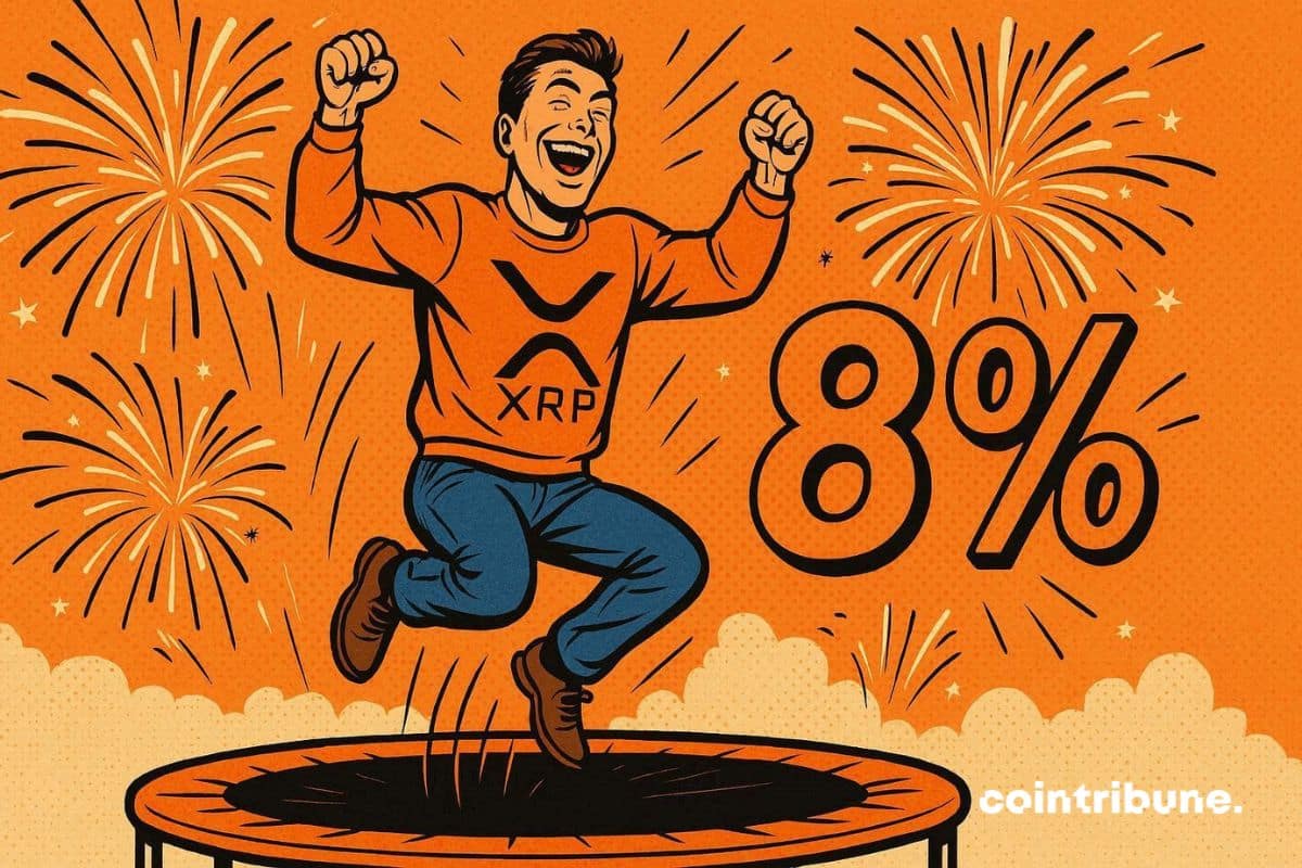 Le XRP qui rebondit de 8 % sur un trampoline après le crash crypto causé par les tarifs douaniers de Trump.