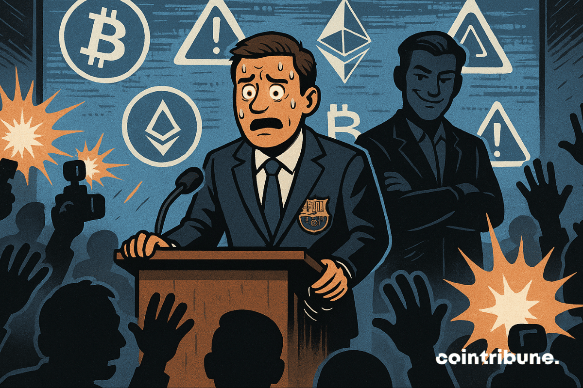 El portavoz del Barcelona suda en el podio y estalla el caos criptográfico en la rueda de prensa.