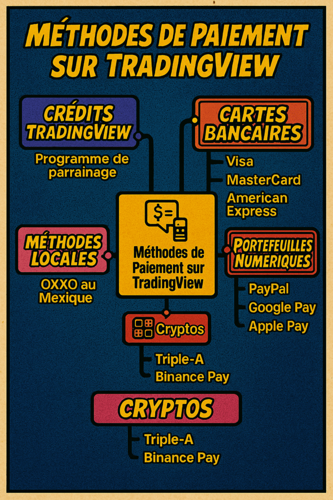 Les différentes méthodes de paiement sur TradingView