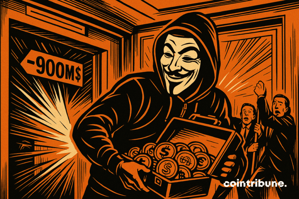 Hacker enmascarado huye en ascensor con 900 millones de dólares en criptomonedas