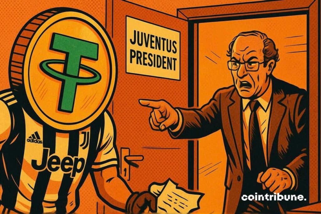 Tether est mis dehors par la direction du club de football Juventus, après le refus de son offre de rachat.