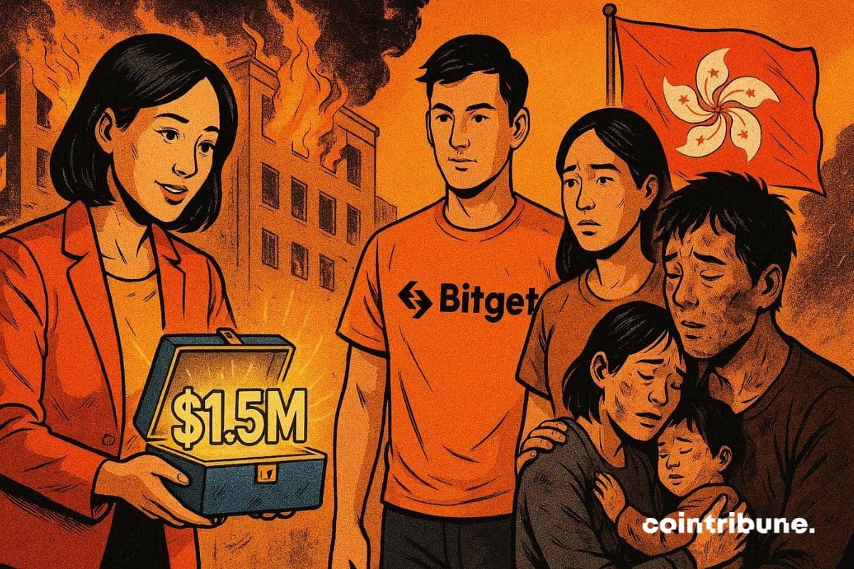 La CEO de l'exchange crypto Bitget qui donne un cadeau d’1,54 million de dollars aux rescapés de l’incendie de Hong Kong.